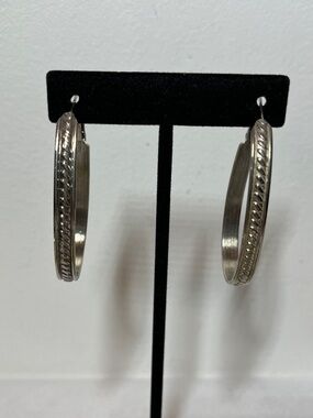 Large Silver Braided Hoop Earrings. Bold. Statement. Feminine!